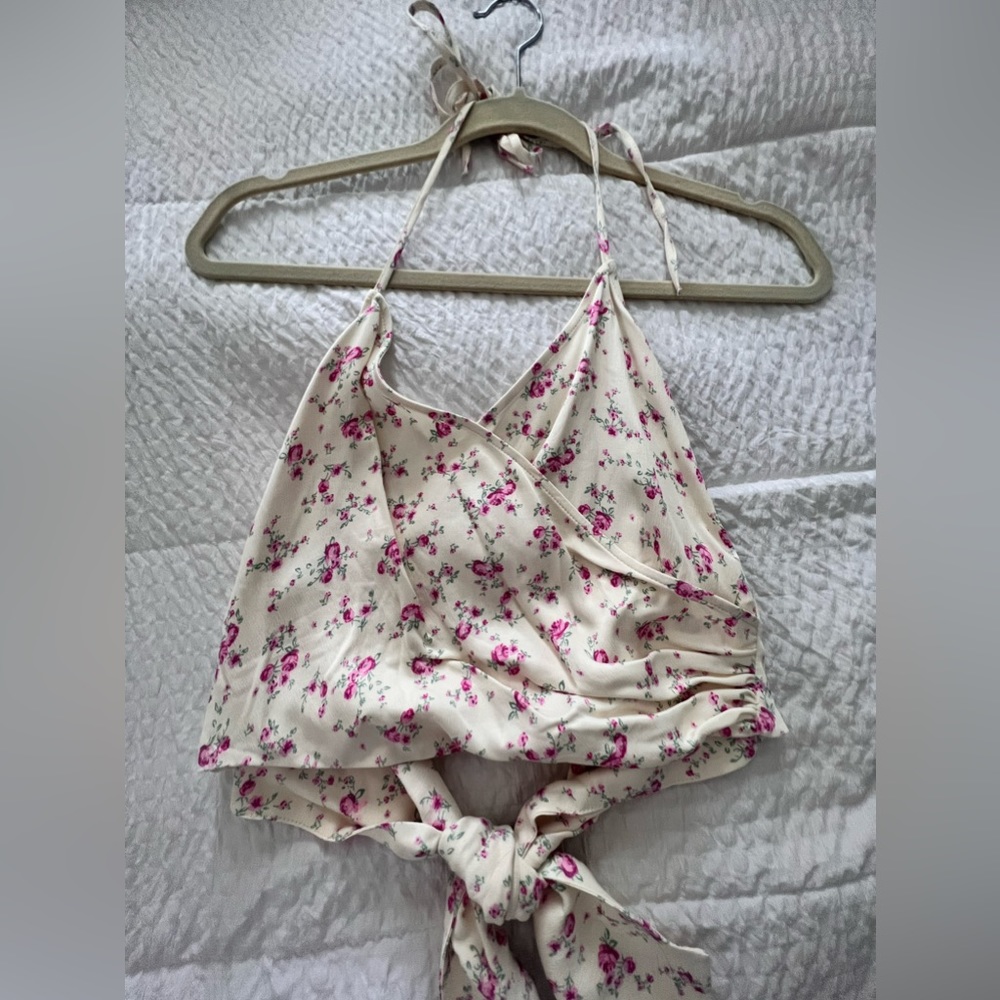 Zara Floral Open Back Tank Top